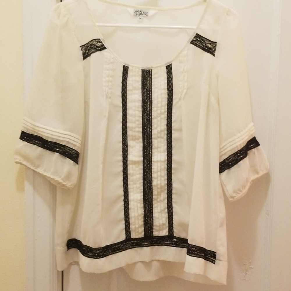 Flowy ivory blouse!